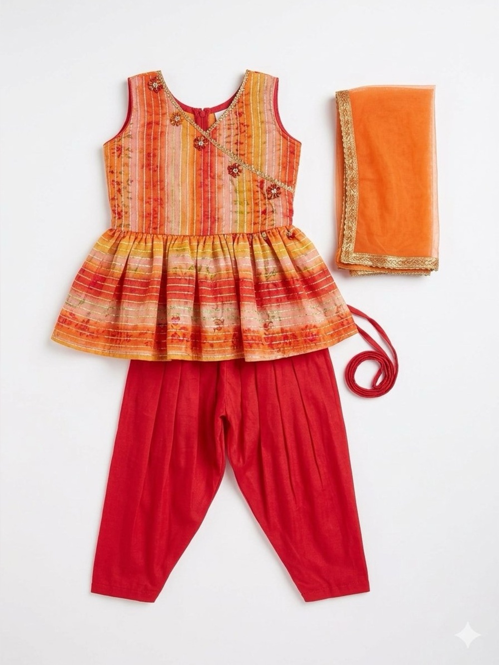 Girls Peplum Kurti & Dhoti Salwar Suit Set | 2-3 Years | Excellent Condition